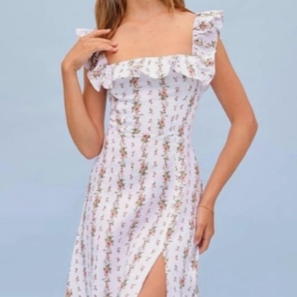 Reformation Amethyst Linen Dress Poppyseed Size 6 - Picture 6 of 6